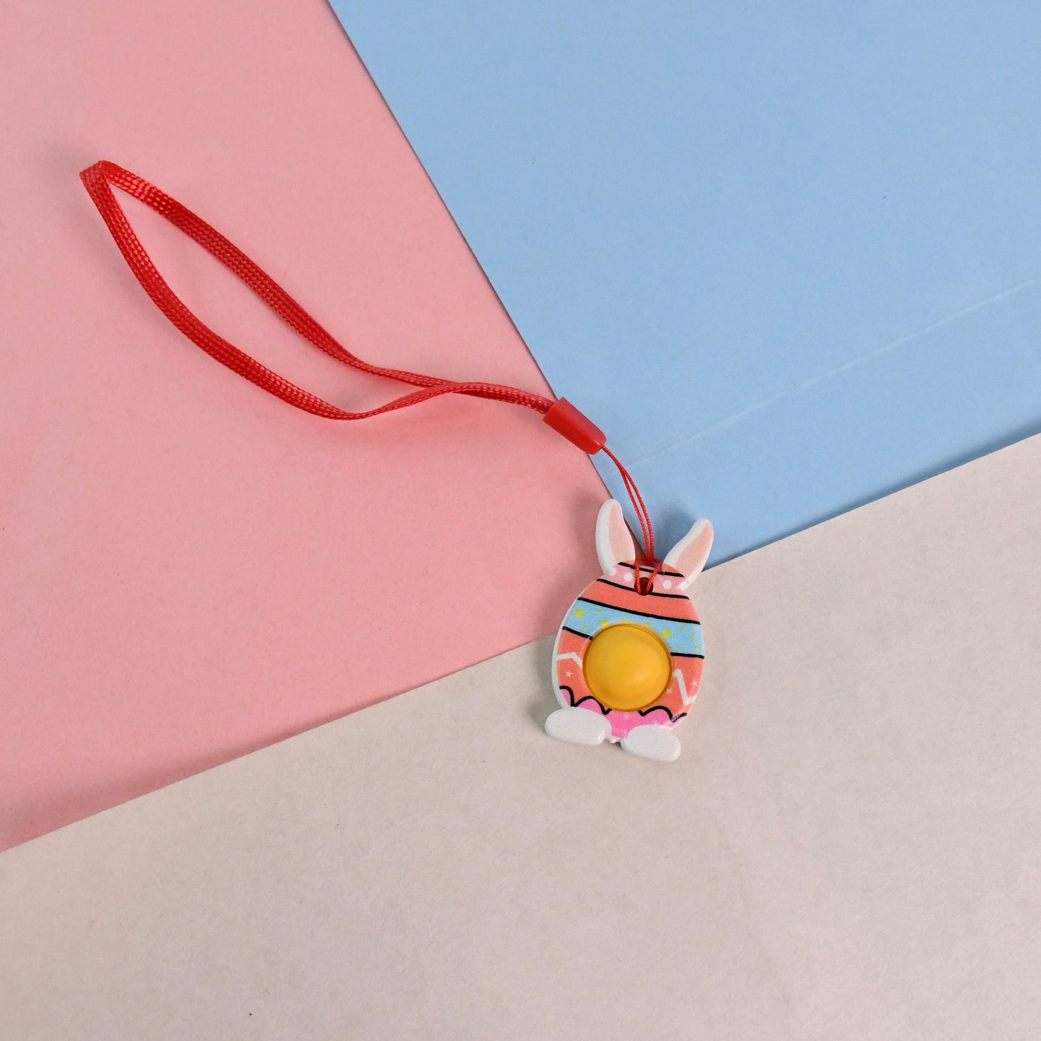 Cute Bunny-Shaped Pop It Fidget Toy Keychain (1 Pc) Cute Bunny-Shaped Pop It Fidget Toy Keychain (1 Pc)